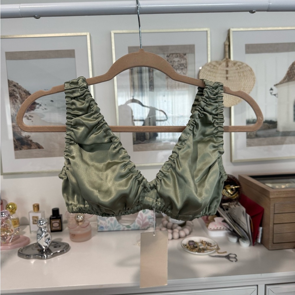 12Storeez Silk Ruched Bra Top